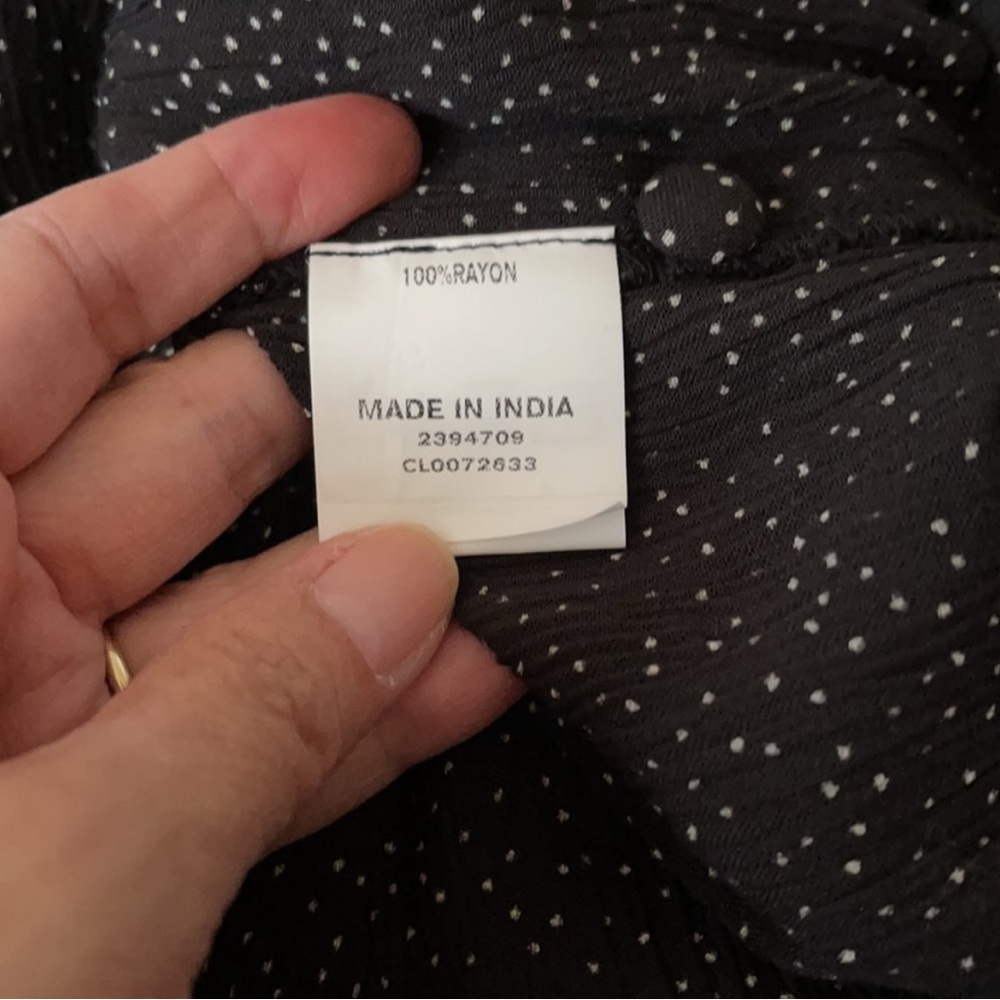 eShakti Custom Black Polka Dot Rayon Wide Leg Palazzo Pants-22 - Picture 3 of 3